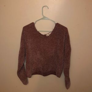 Cropped Oversized V Neck Sweater